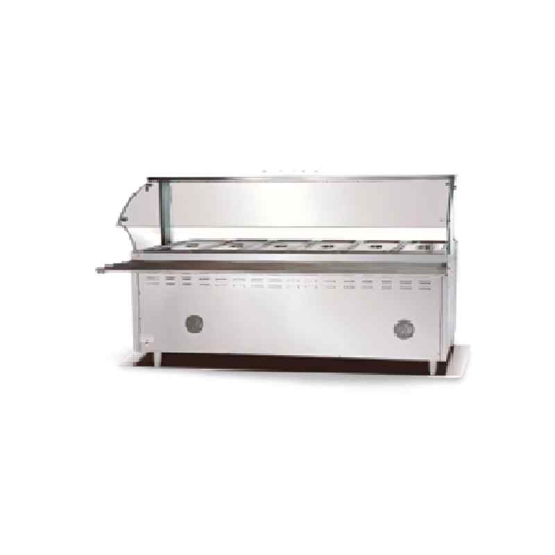 Electric 6 division bain marie with plate warmer