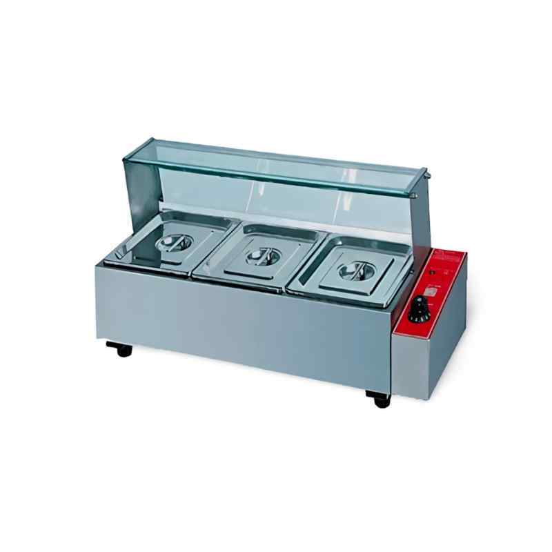 HBM 23 ELECTRICAL 3 Division Bain Marie With Sneeze Guard 1