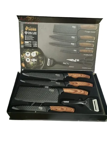 6pc Kitchenware Knife Set Rustic Finish jpg