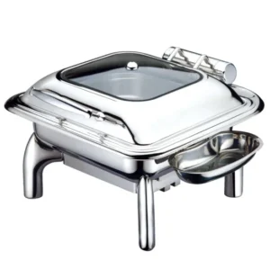 Stainless Steel Square Hydraulic Chafing Dish Foor Warmer Chafer with Glass Window scaled 1